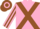 Silk - Pink, Brown cross belts, Pink and Brown striped sleeves, hooped cap