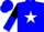 Silk - Blue, Blue 'D' on White Star, Black and Blue Halved Sleeves