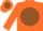 Silk - ORANGE, orange 'SRF' on brown disc, brown bar