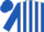 Silk - ROYAL BLUE & WHITE VERTICAL STRIPES, royal blue '1' on black che