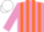Silk - Mauve and Orange stripes, White cap