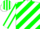Silk - White and Green Diagonal Stripes, White Sleeves, Green Seams, White Cap, Green Stripes