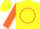 Silk - Yellow, Orange 'R' in Orange Circle, Orange Bands on Sle