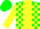 Silk - Green, Yellow Panel, Yellow Blocks on Sleeves, Green Cap