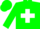Silk - Green, white cross, green cap