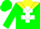 Silk - Green, Yellow Yoke, White Cross Of Lorraine, White Chevron