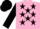 Silk - Pink,black stars,black star on sleeves,pink and black cap