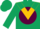 Silk - Dark Green, Gold 'RRR' on Maroon disc, Gold chevron