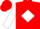 Silk - RED, red 'JD' on white diamond, red bars on white sleeves, red cap