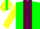 Silk - Green, Yellow Framed Maroon Triangular V Panel, Yellow Sle
