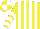 Silk - Yellow and White stripes, chevrons on sleeves, quartered cap