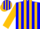 Silk - Blue, gold stripes, gold stripes on sleeves, blue an