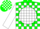 Silk - Green, White disc with Green 'R', Green and White Blocks on Sleeves