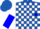 Silk - Royal Blue and White Blocks, White and Blue Halved