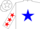 Silk - White, Red 'P' on Blue Star, Red Stars on Sleeves