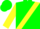 Silk - Green, yellow sash, green bars on yellow sleeves, gre