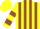 Silk - Yellow, Brown Stripes, Brown Bars on Sleeves, Yellow Cap