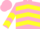 Silk - PINK, yellow inverted chevrons, yellow chevrons