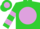 Silk - Lime Green, Plum disc with 'DB', Plum Bars on Sleeves