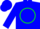 Silk - Blue, white 'MB' in green circle, green stri