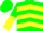 Silk - Green, Yellow Chevrons, Green and Yellow Halved Sleeves, Yellow Ca