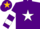 Silk - Purple, Gold & White Star, White Star Hoops on Sleeves