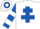 Silk - White, Royal Blue Cross of Lorraine, Blue Sleeves, White Hoop, R