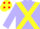 Silk - Pale Blue, Yellow cross belts, Yellow cap, Red spots