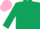 Silk - Dark green body, pink shoulders, dark green arms, pink cap, dark green hooped