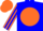 Silk - Blue body, orange disc, orange arms, blue striped, orange cap, blue striped