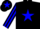 Silk - Black body, blue star, yellow arms, blue striped, black cap, blue star