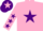 Silk - Pink, purple star, purple stars on sleeves, purple cap, pink star