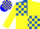 Silk - Royal Blue and Yellow Quarters, Blue and Yellow Blocks on Sleeves,