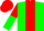Silk - Green body, red strip, red arms, green halved, red cap, green striped