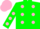 Silk - Green body, pink spots, green arms, pink spots, pink cap