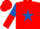 Silk - Red, royal blue star, royal blue and red halved sleeves, royal blue star on red cap