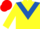 Silk - Yellow, royal blue chevron, yellow sleeves, red cap