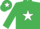 Silk - Emerald green, white star, Emerald Green sleeves and cap, White star