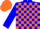 Silk - Blue, orange blocks, blue sleeves, blue and orange cap