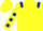 Silk - Yellow, dark blue epaulets, yellow sleeves, dark blue spots, yellow cap