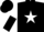 Silk - Black, white star,  white and black halved sleeves and star on cap