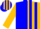 Silk - Blue and Gold Horizontal Halves, Blue Stripes on Gold Sleeves