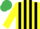 Silk - Yellow & black stripes, emerald green cap