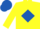 Silk - Yellow, royal blue diamond, yellow sleeves, royal blue cap