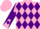Silk - Pink and purple diamonds, diabolo on sleeves, purple diamonds on pink cap
