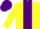 Silk - yellow, purple panel, checked cap