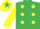 Silk - emerald green, yellow spots and sleeves, yellow cap, emerald green star