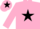 Silk - Pink, black star and cap, Pink sleeves