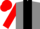 Silk - grey, black panel, red sleeves, red cap