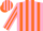 Silk - Fluorescent pink, orange stripes, fluorescent pink bars on ora